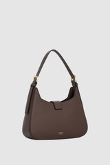 Back product shot of the Oroton Yvonne Baguette in Coffee Bean and Premium pebble leather for Women .