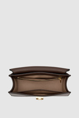 Internal product shot of the Oroton Yvette Medium Clutch Bag in Coffee Bean and Premium textured leather for Women .