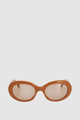Front product shot of the Oroton Soren Sunglasses in Clay and Made from Acetate material for Women .