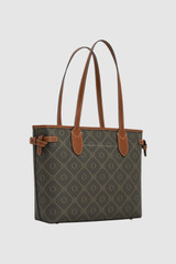 Back product shot of the Oroton Harvey Signature Medium Shopper Tote in Signature/Cognac and PVC material for Women .