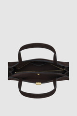 Internal product shot of the Oroton Mille Suede Baguette in Dark Chocolate and Premium suede leather for Women .