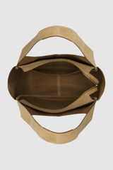 Internal product shot of the Oroton Emilia Suede Tote in Caper and Premium suede leather for Women .