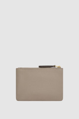 Back product shot of the Oroton Eve Small Pouch in Oyster and Premium pebble leather for Women .