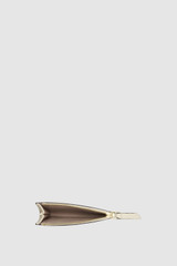 Internal product shot of the Oroton Eve Mini 4 Credit Card Zip Pouch in Warm Cream and Premium pebble leather for Women .