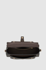 Internal product shot of the Oroton Dylan Day Bag in Coffee Bean and Premium pebble leather for Women .
