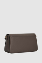 Back product shot of the Oroton Dylan Day Bag in Coffee Bean and Premium pebble leather for Women .