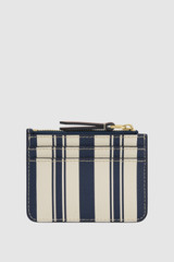 Detail product shot of the Oroton Eve Stripe 4 Credit Card Pouch and Airtag Keyring Giftpack in Stripe/Cognac and PVC material for Women .