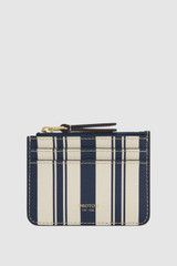 Detail product shot of the Oroton Eve Stripe 4 Credit Card Pouch and Airtag Keyring Giftpack in Stripe/Cognac and PVC material for Women .