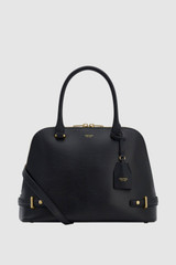 Front product shot of the Oroton Grace Grip Top in Black and Premium Saffiano leather body for Women .