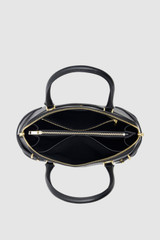 Internal product shot of the Oroton Grace Grip Top in Black and Premium Saffiano leather body for Women .