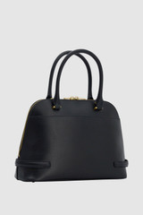 Back product shot of the Oroton Grace Grip Top in Black and Premium Saffiano leather body for Women .