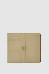 Internal product shot of the Oroton Cecile Travel Wallet in Taupe/Black and Premium textured leather for Women .