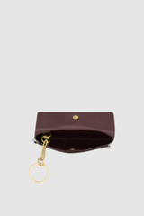 Internal product shot of the Oroton Margot Texture Keyring Pouch in Mulberry and Textured leather Outer for Women .