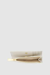 Internal product shot of the Oroton Cecile Texture Mini 10 Credit Card Zip Wallet in Paper White and Textured leather Outer for Women .