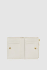 Internal product shot of the Oroton Cecile Texture Mini 10 Credit Card Zip Wallet in Paper White and Textured leather Outer for Women .