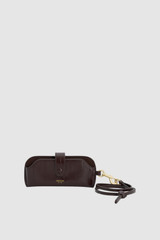 Front product shot of the Oroton Cecile Texture Sunglass Case in Mulberry and Premium textured leather for Women .