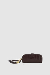 Back product shot of the Oroton Cecile Texture Sunglass Case in Mulberry and Premium textured leather for Women .