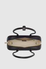 Internal product shot of the Oroton Louisa Crackle Shoulder Bag in Dark Chocolate and Premium smooth leather for Women .