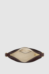 Internal product shot of the Oroton Florence Texture Small Shoulder Bag in Mulberry and Premium embossed leather body for Women .