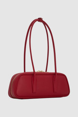 Back product shot of the Oroton Louisa Shoulder Bag in Rouge and Premium smooth leather for Women .
