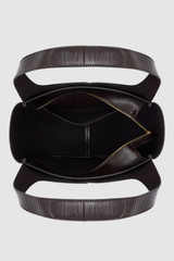 Internal product shot of the Oroton Emilia Crackle Tote in Dark Chocolate and Premium crackle leather for Women .
