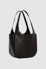 Back product shot of the Oroton Emilia Crackle Tote in Dark Chocolate and Premium crackle leather for Women .