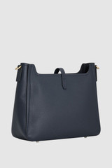 Back product shot of the Oroton Dylan Large Bucket in Dark Navy and Premium pebble leather for Women .