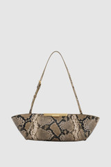 Front product shot of the Oroton Miriam Clutch in Taupe/Black and Premium embossed leather for Women .