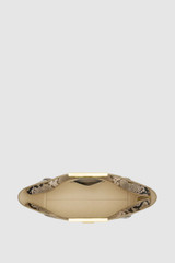 Internal product shot of the Oroton Miriam Clutch in Taupe/Black and Premium embossed leather for Women .