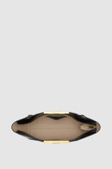 Internal product shot of the Oroton Miriam Crackle Clutch in Dark Chocolate and Premium smooth leather for Women .