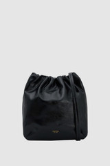 Front product shot of the Oroton Georgie Crackle Crossbody Bag in Black and Premium smooth leather for Women .