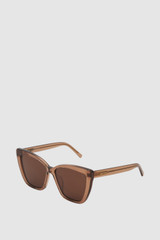 Front product shot of the Oroton Jamie Brown Mono Polarised Sunglasses in Chocolate and Acetate material for Women .