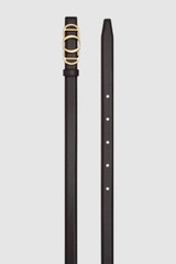 Detail product shot of the Oroton Juliette Smooth Reversible Belt in Black/Cinnamon and Premium smooth leather for Women .