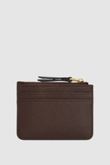 Front product shot of the Oroton Eve 4 Credit Card Pouch & Airtag Keyring Gift Set in Coffee Bean and Premium pebble leather for Women .