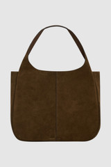 Front product shot of the Oroton Emilia Suede Large Tote in Husk Brown and Premium cow suede leather for Women .