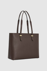 Back product shot of the Oroton Anika 15" Tote & Cover in Coffee Bean and Premium pebble leather for Women .