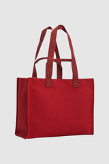 Back product shot of the Oroton Everyday Tote in Dark Ruby and Crafted from 99.9% recycled polyester material for Women .