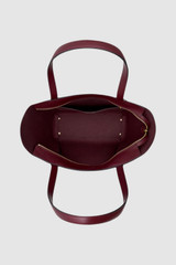 Internal product shot of the Oroton Juliette Large Tote in Burgundy and Premium pebble leather for Women .