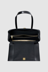 Internal product shot of the Oroton Etta Work Bag in Black and Premium epi leather for Women .