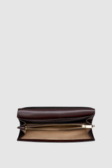 Internal product shot of the Oroton Grace Large ID Wallet in Burnt Umber and Premium saffiano leather for Women .