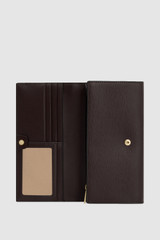 Internal product shot of the Oroton Grace Large ID Wallet in Burnt Umber and Premium saffiano leather for Women .