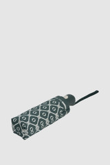 Front product shot of the Oroton Parker Small Umbrella in Evergreen/Cream and 100% polyester fabric for Women .