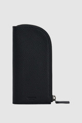 Front product shot of the Oroton Jude Duet Sunglasses Case in Black and Premium pebble leather for Men .