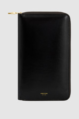 Front product shot of the Oroton Marais Crackle Travel Wallet in Dark Chocolate and Premium smooth leather for Women .