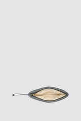 Internal product shot of the Oroton Marais Texture Wristlet Pouch in Soot and Premium embossed leather for Women .