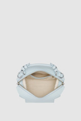 Internal product shot of the Oroton Mica Mini Bowler in Raindrop and Premium smooth leather for Women .