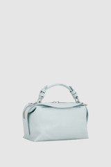 Back product shot of the Oroton Mica Mini Bowler in Raindrop and Premium smooth leather for Women .