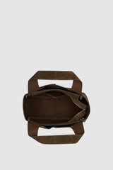 Internal product shot of the Oroton Emilia Suede Mini Tote in Husk Brown and Premium cow suede leather for Women .