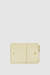 Internal product shot of the Oroton Marella Mini 10 Credit Card Zip Wallet in Soft Butter and Premium smooth leather for Women .