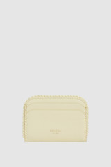 Front product shot of the Oroton Marella Credit Card Sleeve in Soft Butter and Premium smooth leather for Women .